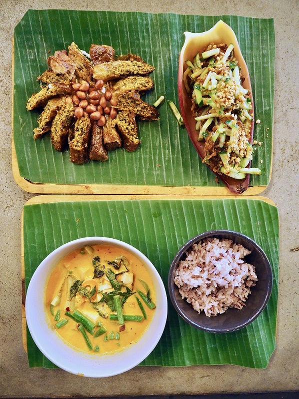 V Secret Street Food – Vegan Northern Thai Sausage, Tempeh Curry, Banana Flower Fritters