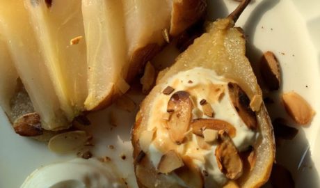 Steamed cinnamon pear