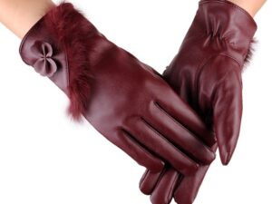 pu simulation leather plus cashmere gloves