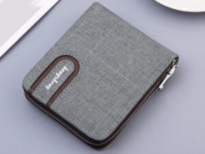 Men's Short Wallet Men Wallet Zipper Wallet Canvas Small Wallet Multi-function Dollar Multi-card Slot