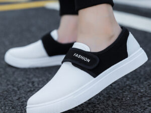 Canvas Flat Shoes Men Velcro Casual Sneakers