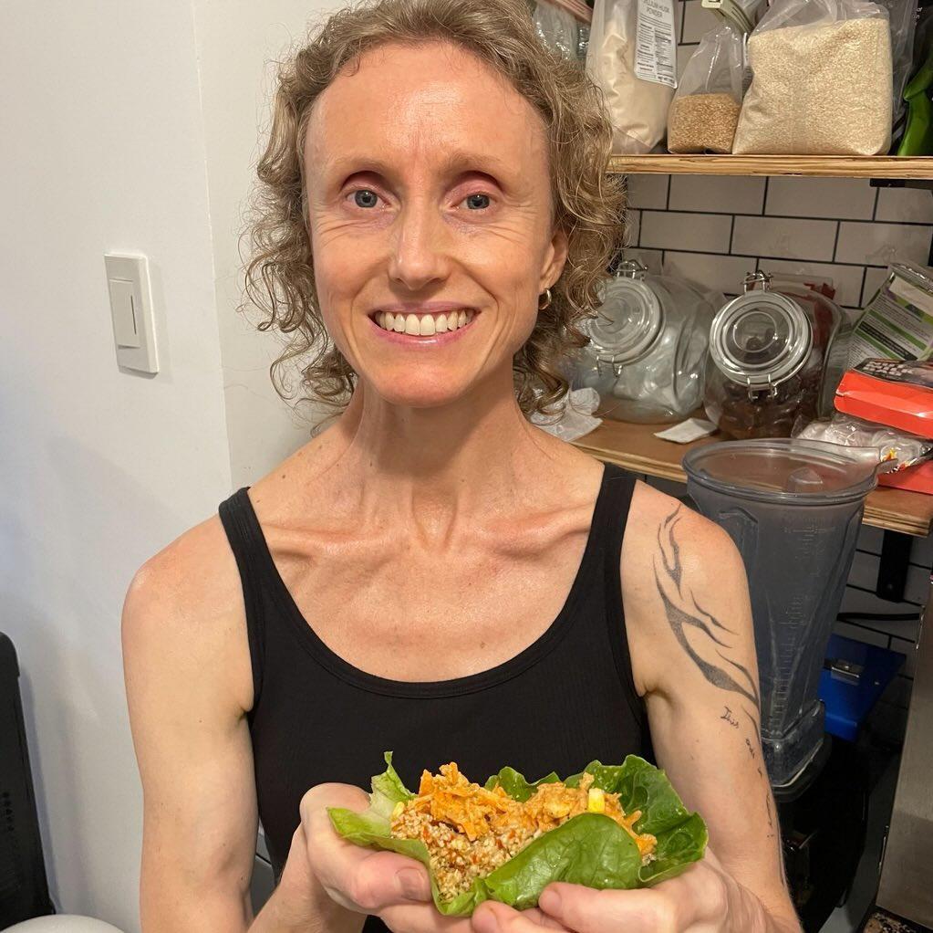 Me enjoying one of my raw vegan lettuce taco dinners!: Leanne Hill | Raw Vegan