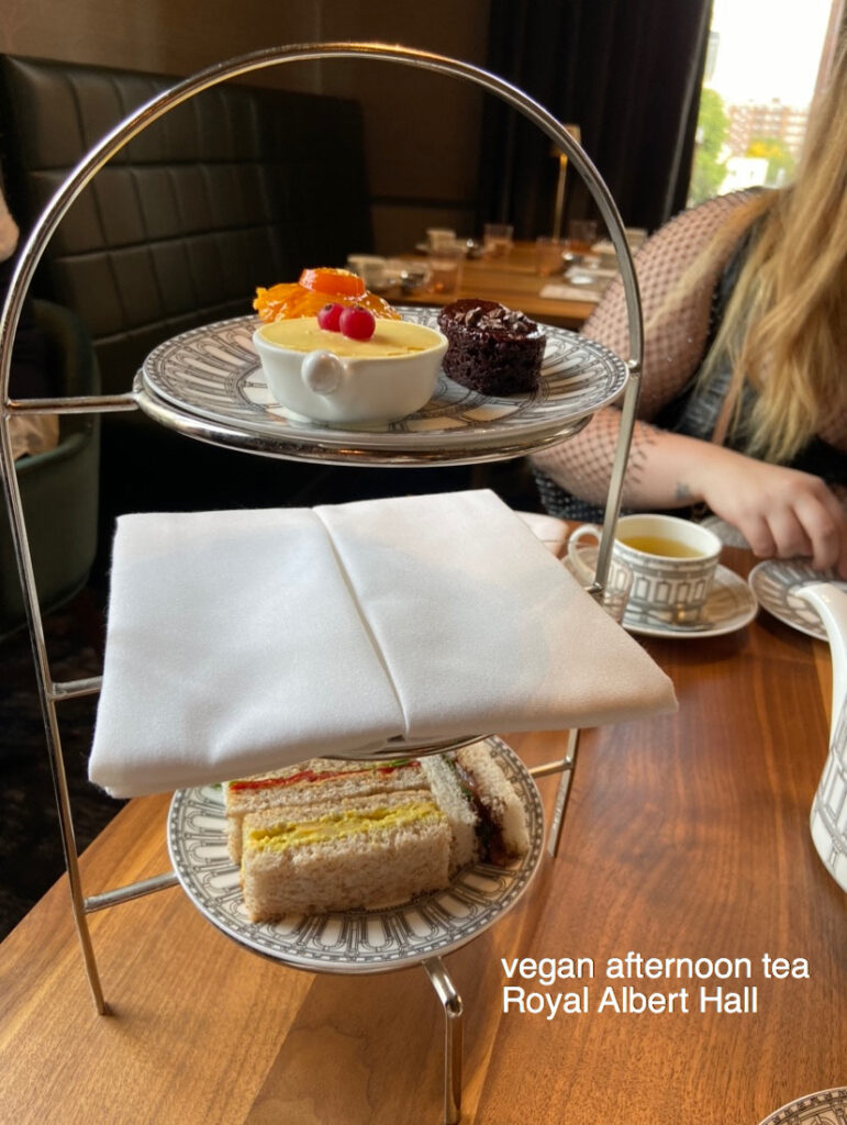 In London, UK: Royal Albert Hall for a fancy vegan afternoon tea 