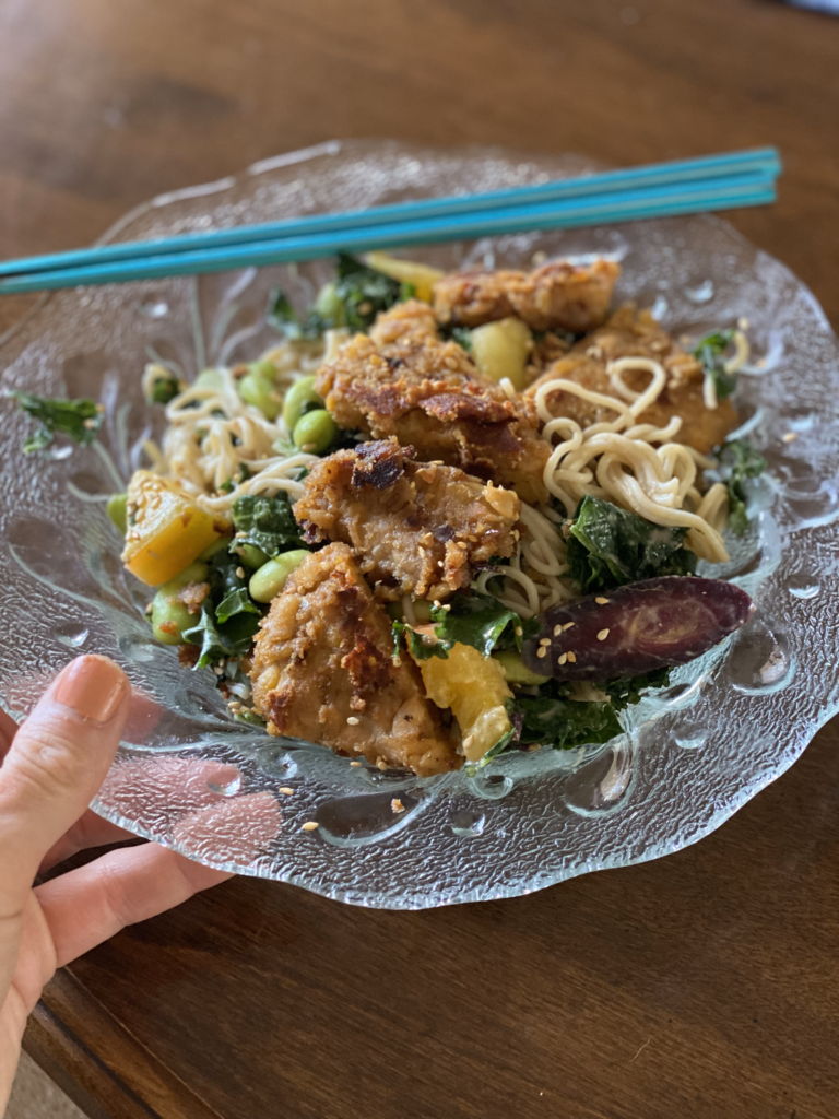 Ramen Kale Salad with Peanut Tempeh: Becky Hill | Heart Coaching