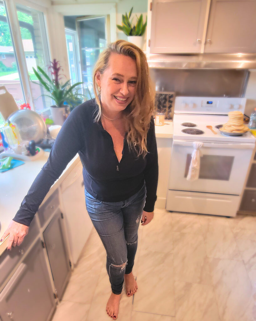 lala standing in kitchen: Cooking Live with Lala