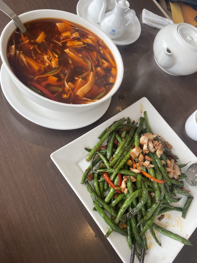 Greens Vegetarian: Spicy Green beens and Hot & Sour Soup: Toronto Vegan