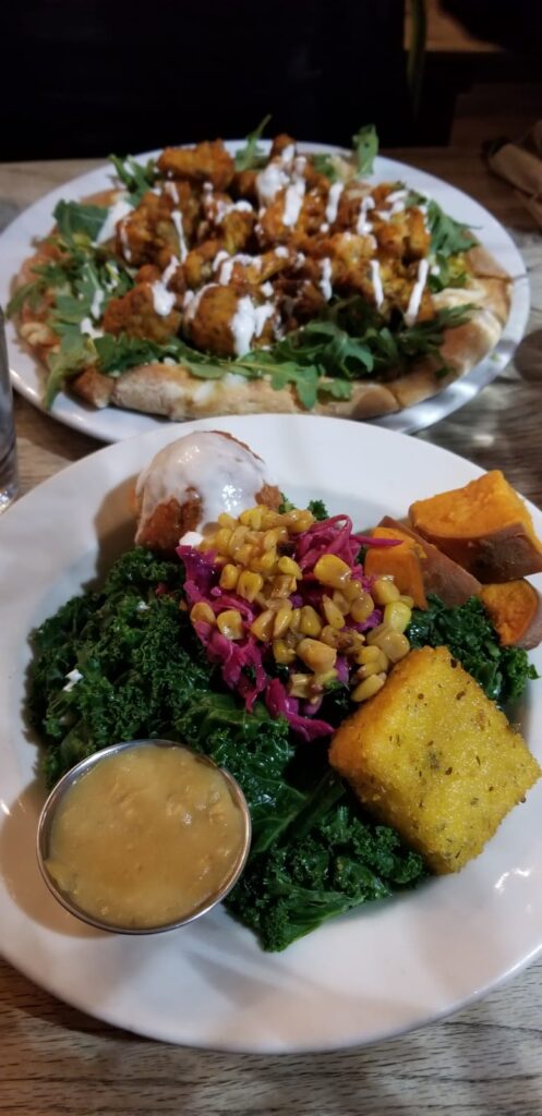 Buffalo Cauliflower Pizza, Bowl of Soul from Sage: Veganly Ever After