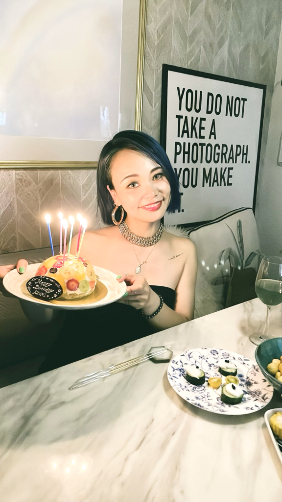 My 41st birthday_With a delicious vegan cake - Azumi Yamanaka