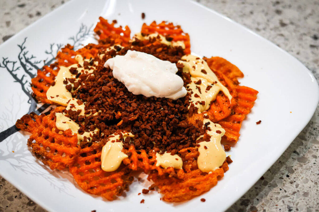 Protein Deficient Vegan 🌱 - Loaded sweet potato fries