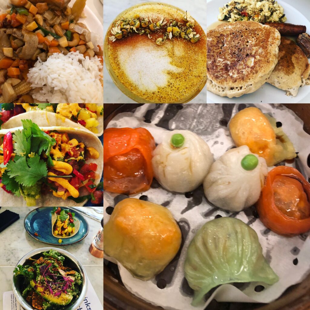 Collection of vegan options from various cafes and restaurants in London. Along with vegan dumplings - Cquinnvegan