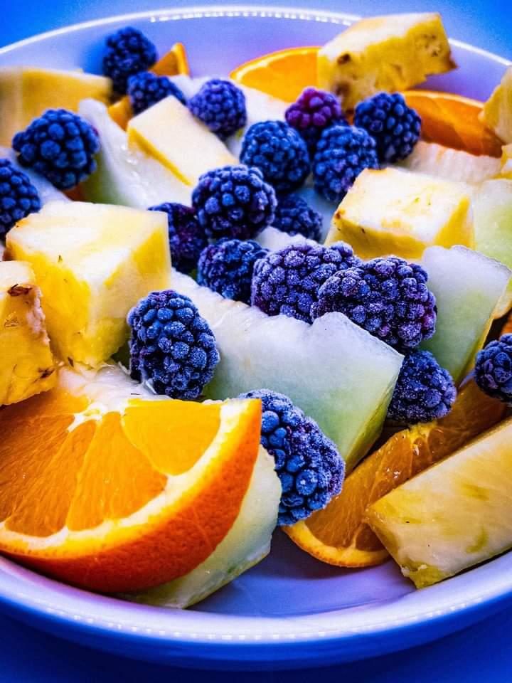 Mixed fruit with frozen berries