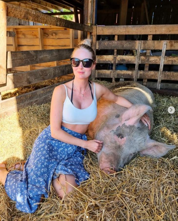 Malin - At a Malvadals pig sanctuary in Sweden.