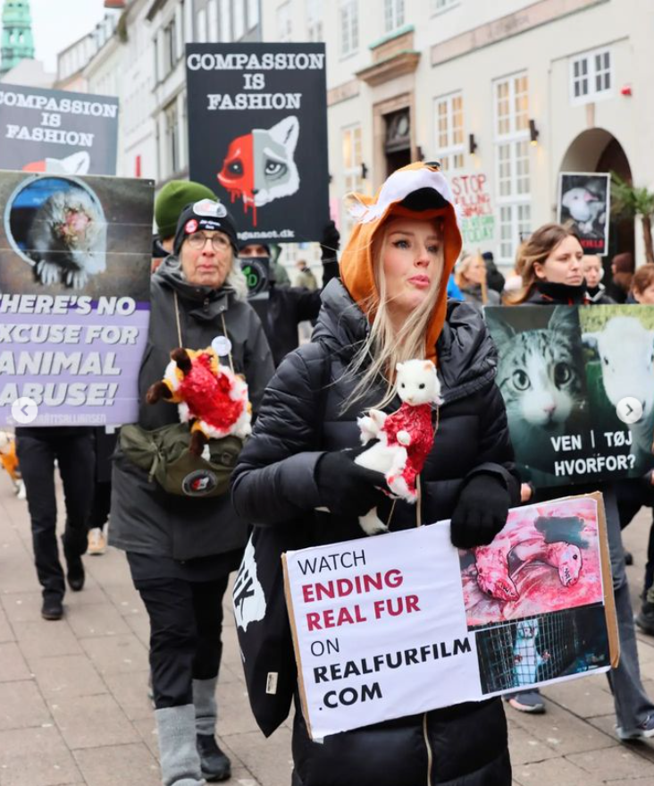 Malin - At an anti-fur march in Copenhagen