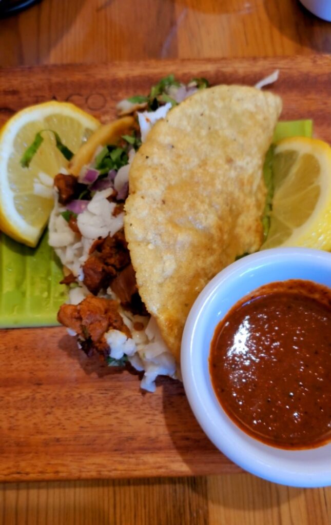 soy chorizo taco