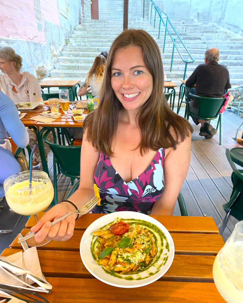 Deanna Troy Travels - Deanna indulges in vegan pasta in Lisbon, Portugal